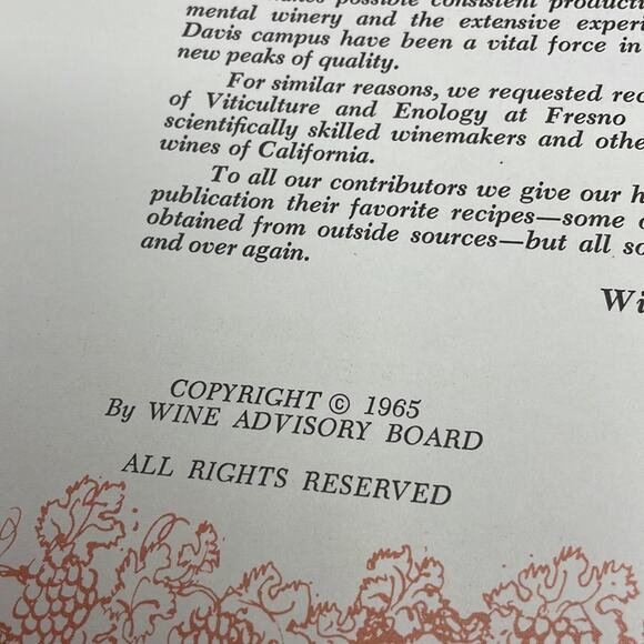 Vintage 1965 Adventures in Wine Cookery by California Winemakers - Picture 4 of 16